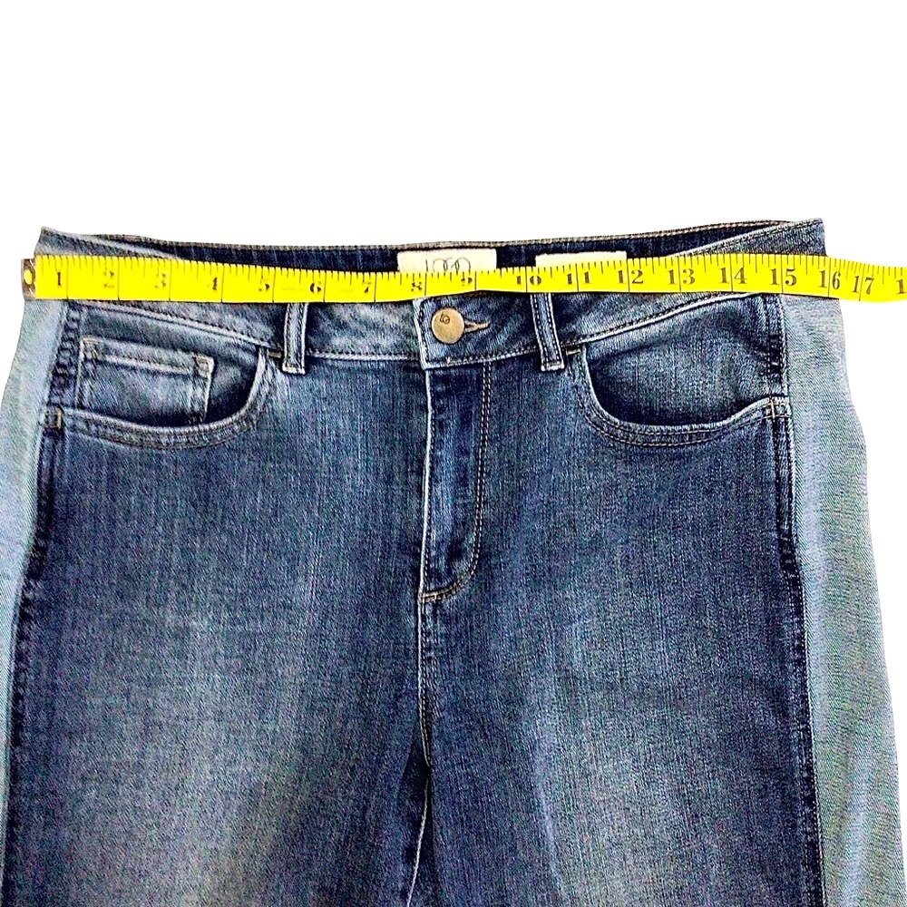LOGO by Lori Goldstein Boyfriend Two Tone Side Panel Jeans Size 10 - Picture 9 of 12